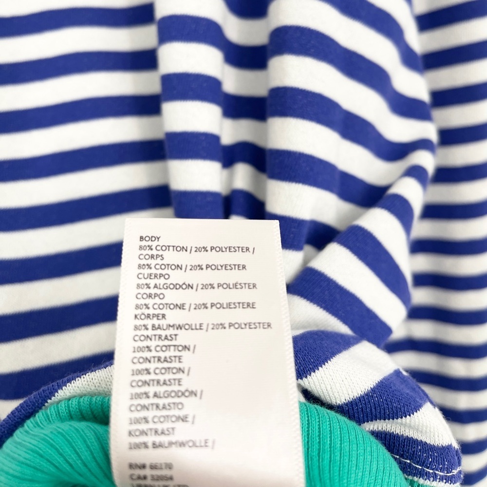 Free People Navy and White Striped Sweater with Green Trim - Picture 4 of 4